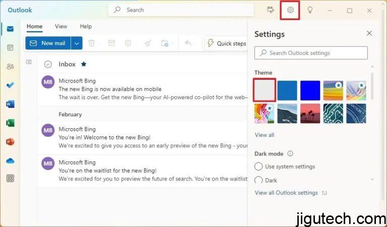 如何在Windows 11上更改新的Outlook应用程序主题
