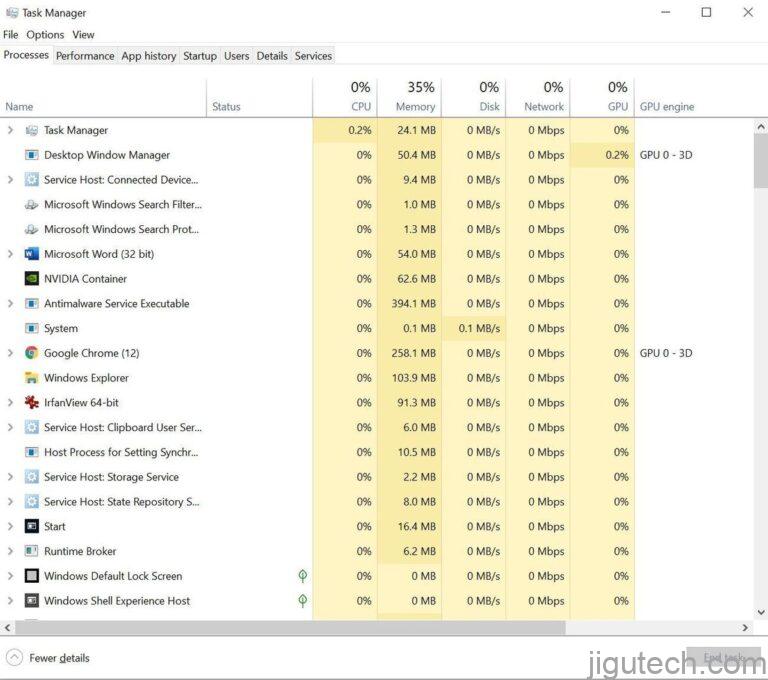 使用Windows任务管理器查找笔记本电脑上的耗电量