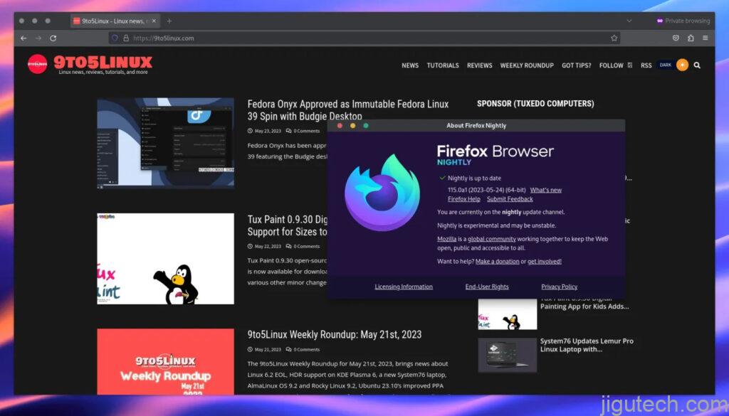 Firefox 115 将允许您通过中键点击新标签按钮打开链接或搜索插图
