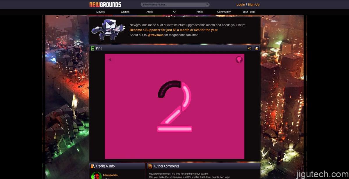 newgrounds pink gaming on Chromebooks