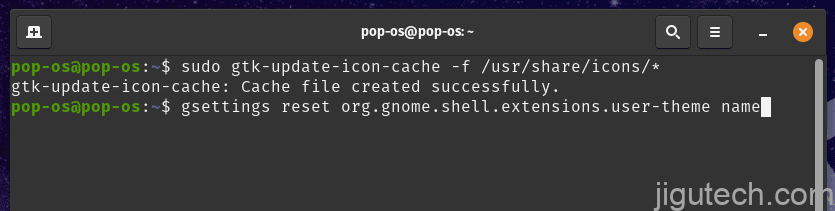 重置 GNOME shell 主题