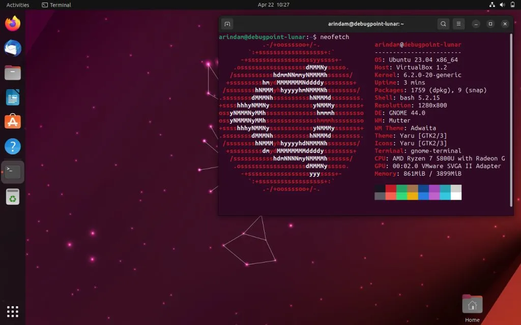 Ubuntu 23.04 Lunar 龙虾桌面