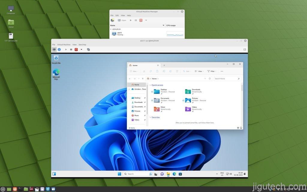 Windows 11 在 vi​​rt-manager 中以访客身份运行