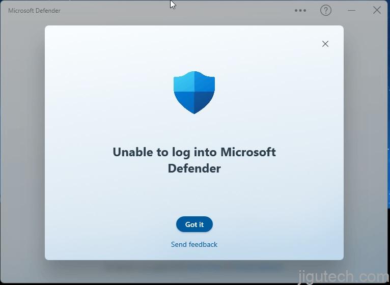 无法登录 Microsoft Defender