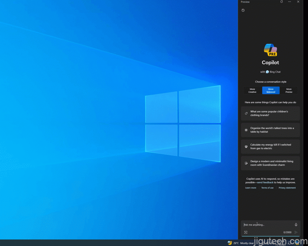 Windows 10 上的 Copilot 上手体验