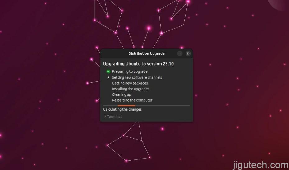 您现在可以从 Ubuntu 23.04 升级到 Ubuntu 23.10，具体方法如下插图5