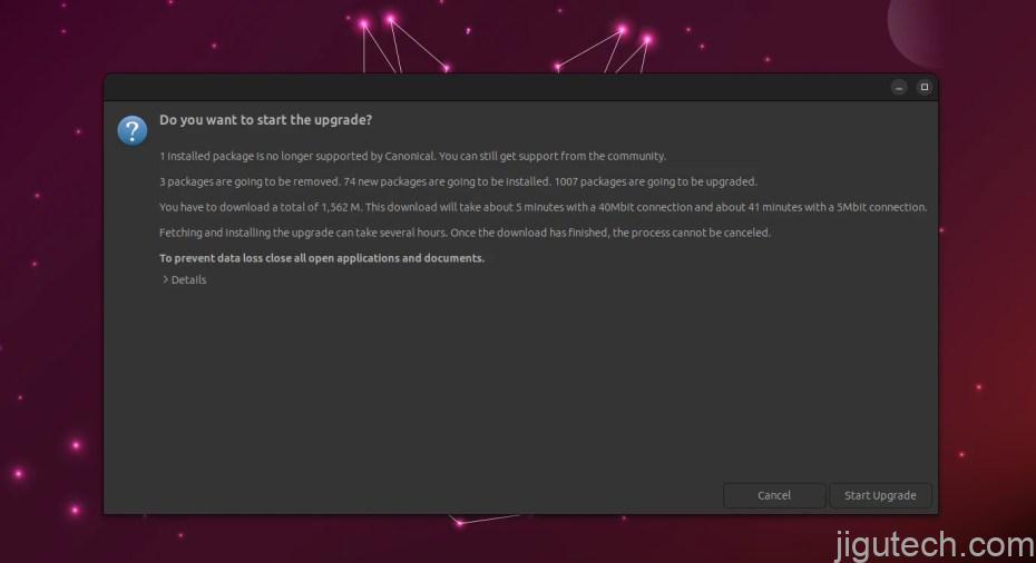 您现在可以从 Ubuntu 23.04 升级到 Ubuntu 23.10，具体方法如下插图3